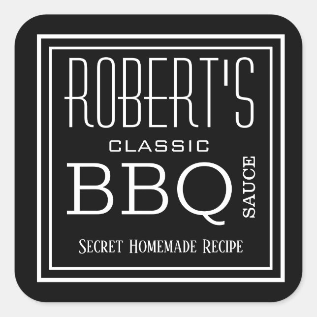 Étiquette de sauce barbecue maison personnalisé (Devant)