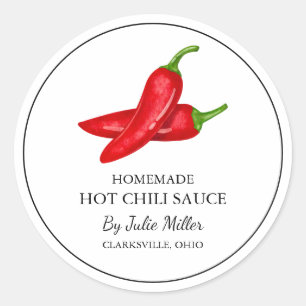 Étiquette de sauce chaud maison simple