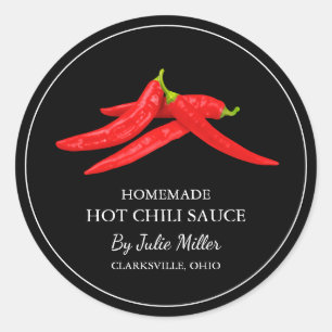 Étiquette de sauce chaud maison simple