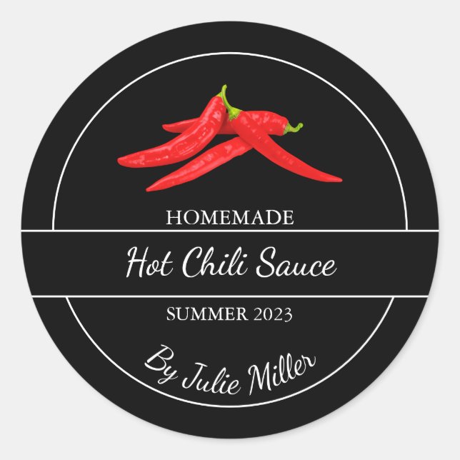 Étiquette de sauce chaud maison simple (Devant)