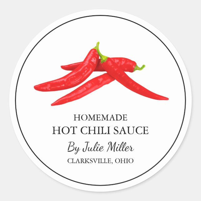 Étiquette de sauce chaud maison simple (Devant)