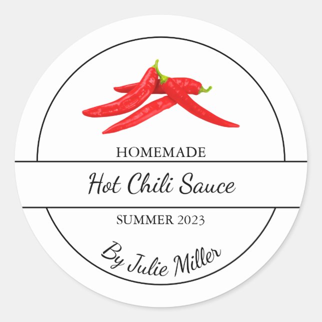 Étiquette de sauce chaud maison simple (Devant)