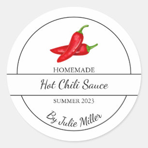 Étiquette de sauce chaud maison simple