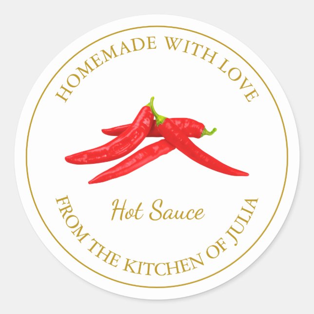 Étiquette de sauce chaude maison | Blanc (Devant)
