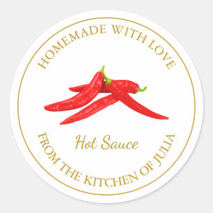 Étiquette de sauce chaude maison Blanc