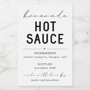 Étiquette de sauce chaude maison personnalisé
