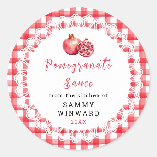 Étiquette de Sauce de Grenade Maison (Devant)