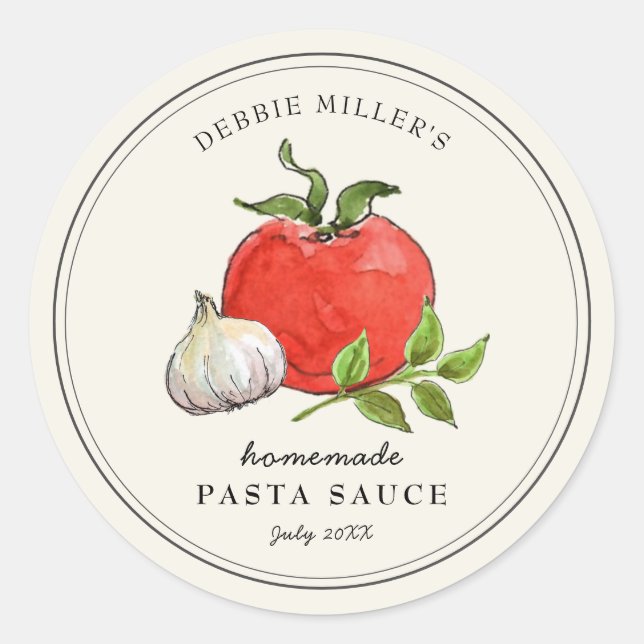 Étiquette de sauce de pâtes de style vintage sur f (Devant)