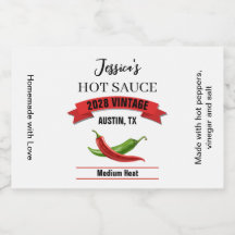 Étiquette de sauce piquante de mariage HS039rt