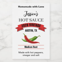 Étiquette de sauce piquante de mariage HS039tr