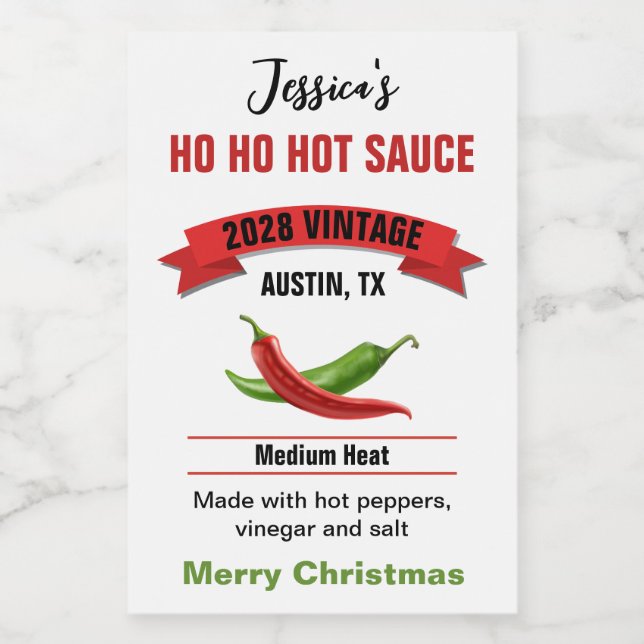Étiquette de Sauce Piquante Ho Ho CH002tr (Étiquettes simples)