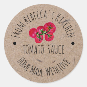 Étiquette de sauce tomate en papier kraft faite av