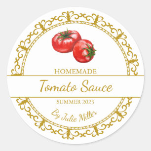 Étiquette de sauce tomate vintage or fait maison