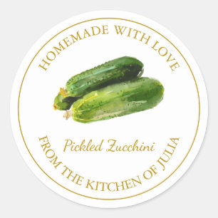 Étiquette de saucisse à courgette maison en or   B