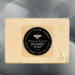 Étiquette de savon à la cire d'abeille manuscrite 