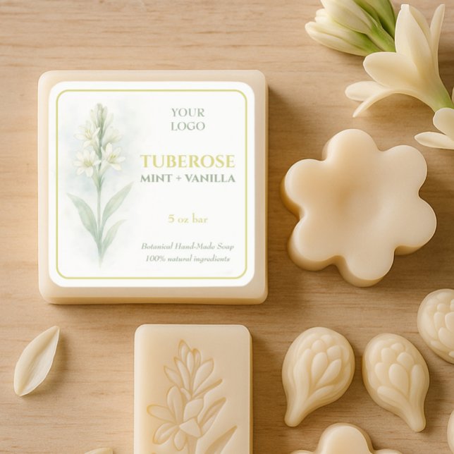Étiquette de savon artisanal à la menthe et à la v (Créateur téléchargé)