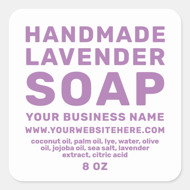 Étiquette de Savon Artisanal Lavande Violet (Devant)