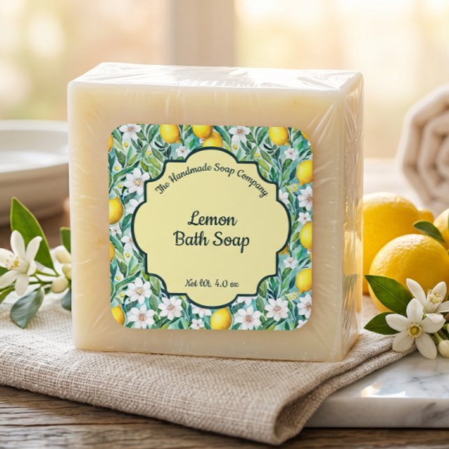 Étiquette de savon au citron, de cosmétiques et de (Créateur téléchargé)