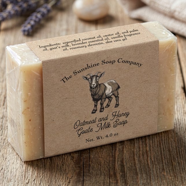 Étiquette de savon au lait de chèvre de style papi (Créateur téléchargé)