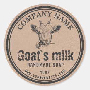 Étiquette de savon au lait de chèvre Kraft   Logo 