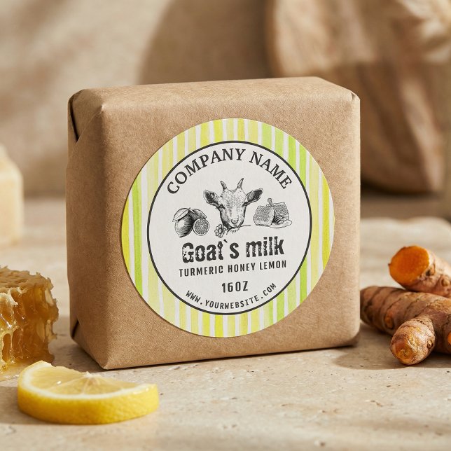 Étiquette de savon au lait de chèvre Kraft | Logo  (#GoatsMilkSoap
#TurmericSoap
#HoneyLemonSoap
#NaturalSkincareBrand
#OrganicSoapBar
#HandmadeSoapLove)