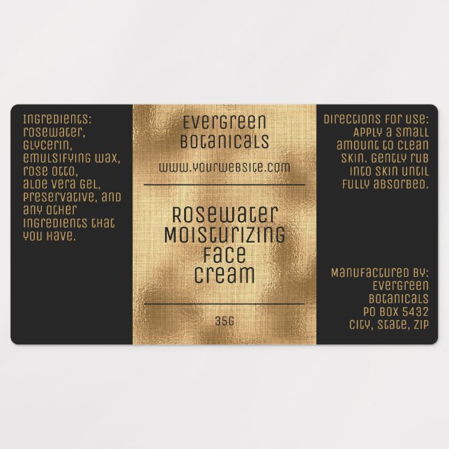 étiquette de savon cosmétique imperméable - noir e (Design 1)