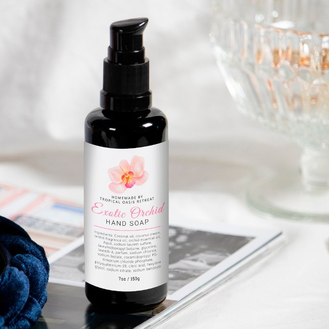 Étiquette de savon de beauté logo orchidée tropica (Créateur téléchargé)