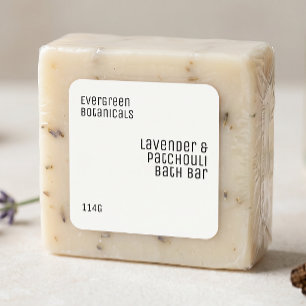 étiquette de savon de beauté minimaliste noir et b