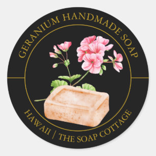 Étiquette de savon de géranium