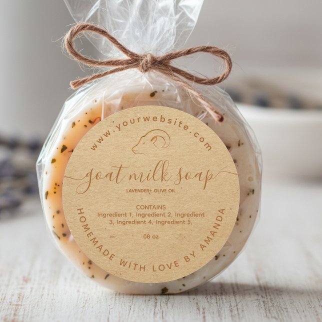 étiquette de savon de lait de chèvre artisanal kra (Créateur téléchargé)