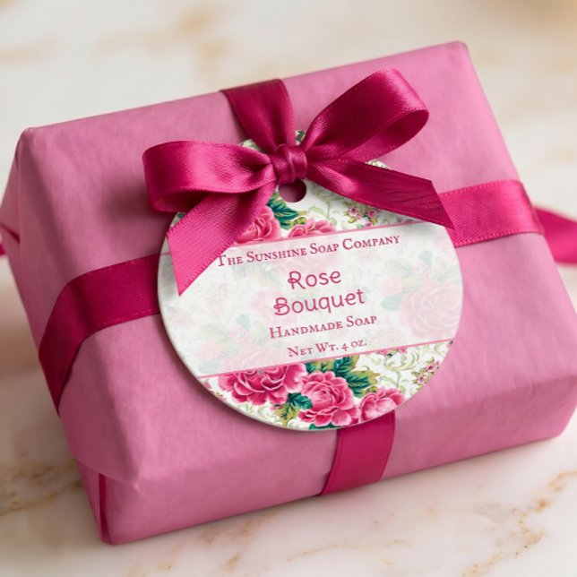 Étiquette de savon de roses cosmétiques Sels de ba (Créateur téléchargé)