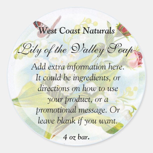 Étiquette de savon et de produits de bain à papill (Devant)