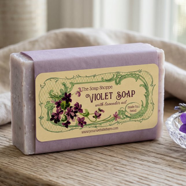 Étiquette de savon français vintage - Violettes -  (Créateur téléchargé)