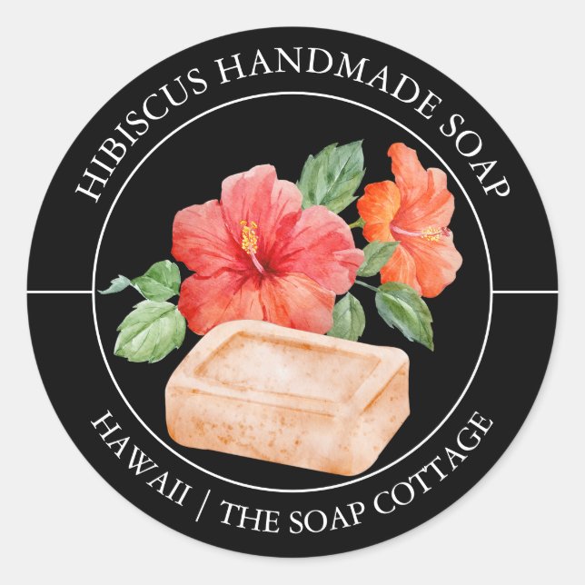 Étiquette de savon Hibiscus (Devant)