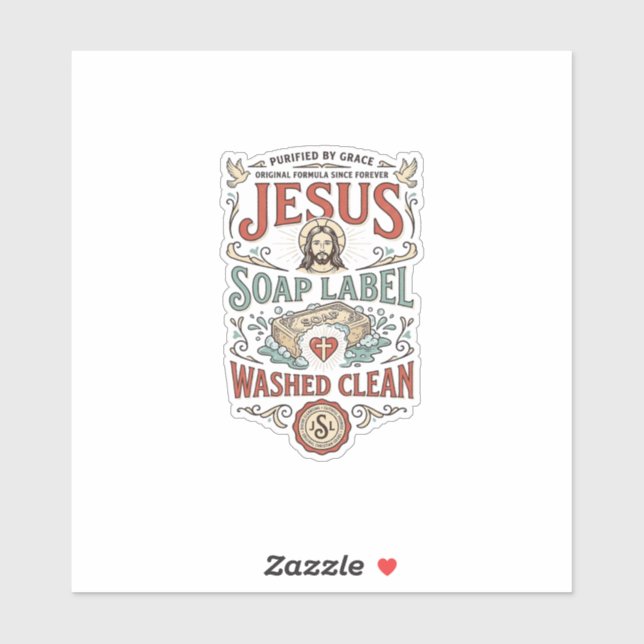 Étiquette de savon Jésus Lavé Propre Savon Jésus L (Feuille)