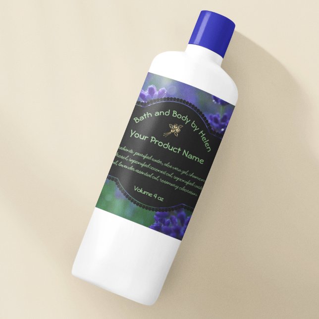 Étiquette de savon lavande - carré avec ingrédient (Créateur téléchargé)