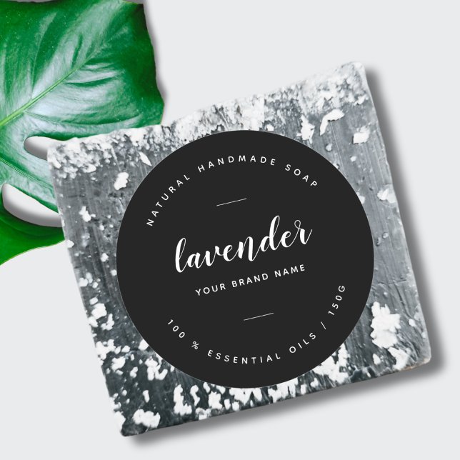 Étiquette de savon minimaliste noir moderne (Créateur téléchargé)