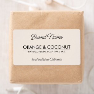 Étiquette de savon moderne beige simple cosmétique