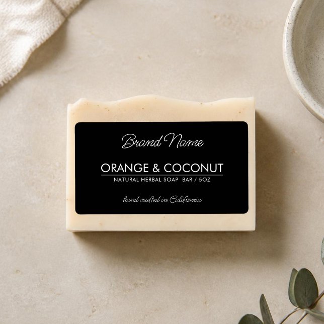 Étiquette de savon moderne noir simple cosmétique (Créateur téléchargé)