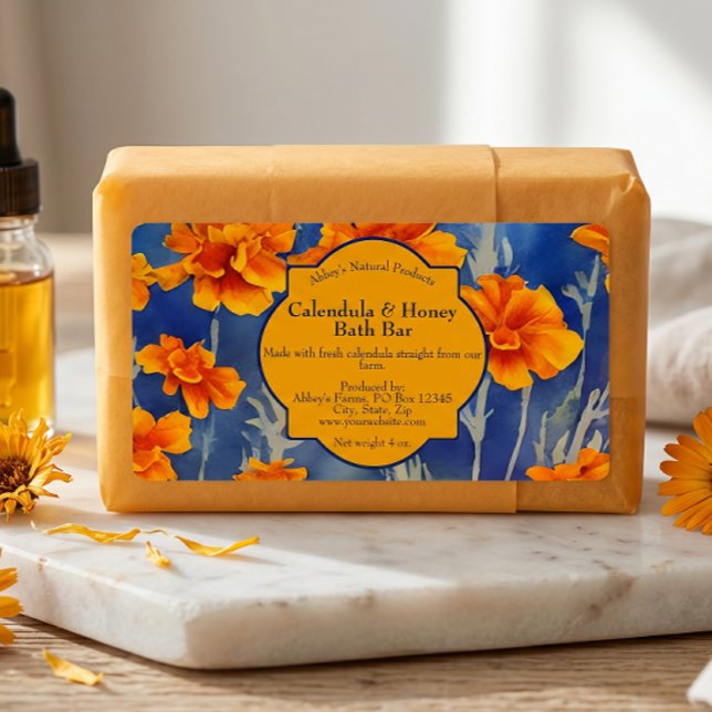 Étiquette de savon ou de cosmétiques Fleurs de Cal (Créateur téléchargé)