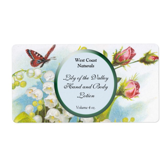Étiquette de savon papillon et produits de bain -  (Devant)