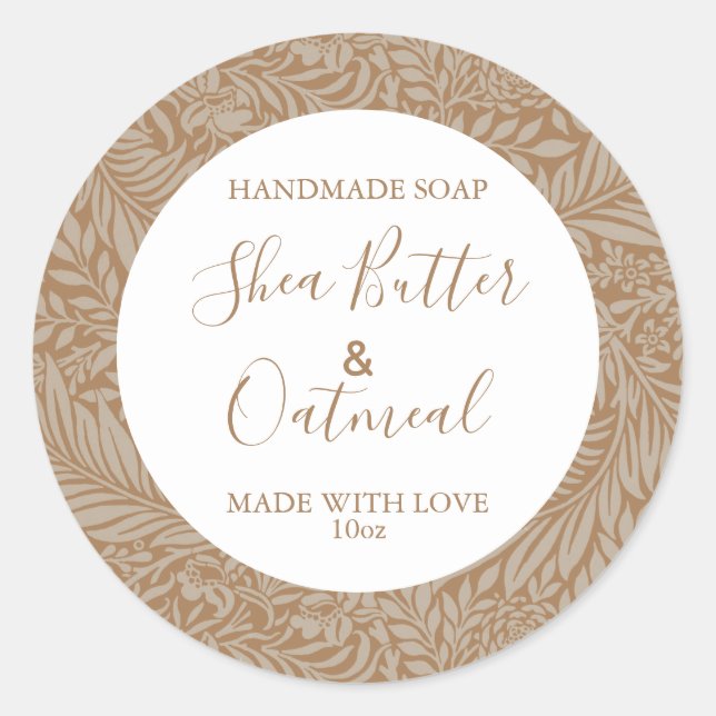 Étiquette de savon personnalisable modèle Floral o (Devant)
