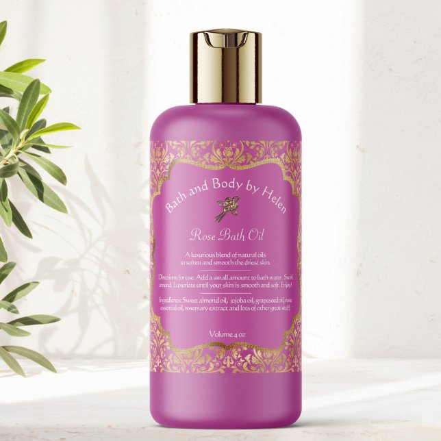 Étiquette de savon pour feuil rose et or - 4 (Créateur téléchargé)