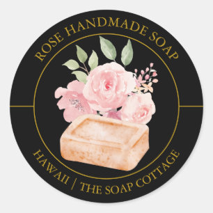 étiquette de savon rose