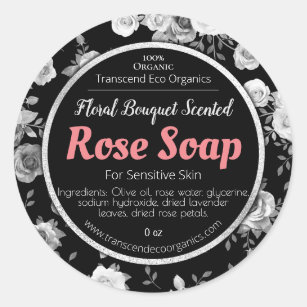 Étiquette de savon Rose sur mesure