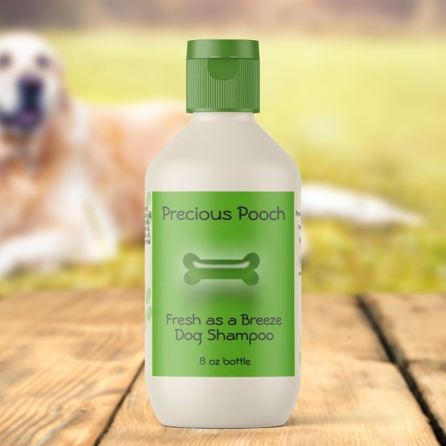 Étiquette de savon Shampooing chien (vert) (Créateur téléchargé)