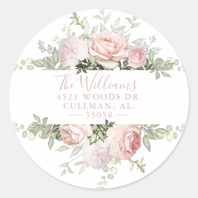 Étiquette de sceau d'adresse de retour floral de p (Devant)