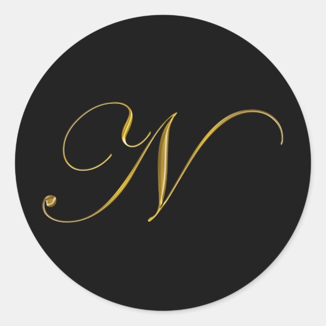 Étiquette de sceau d'enveloppe de monogramme N en  (Devant)