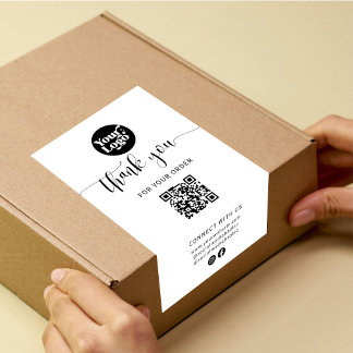 Étiquette de scellage de boîte blanche de logo d'e