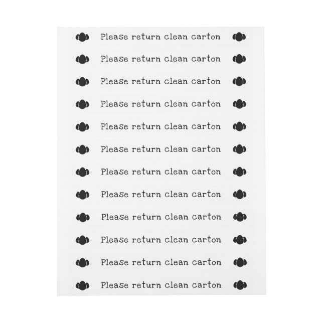 Étiquette de scellement de boîte d'œufs résistante (Feuille)